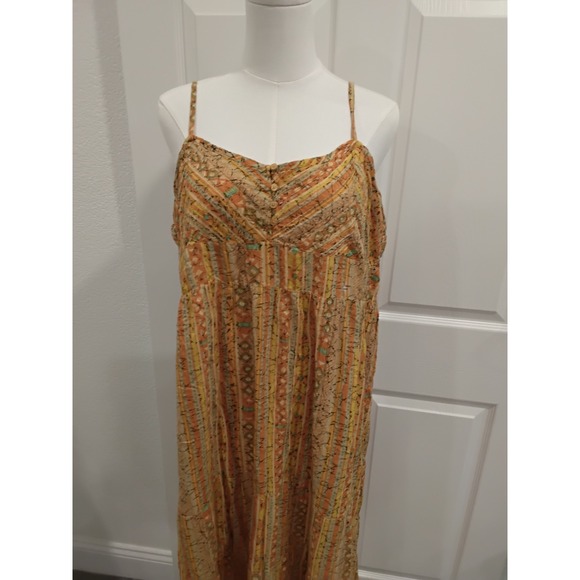 WORLD MARKET Maxi Dress Boho Pattern Strappy‎ Sundress Women's 1XL - Picture 2 of 6